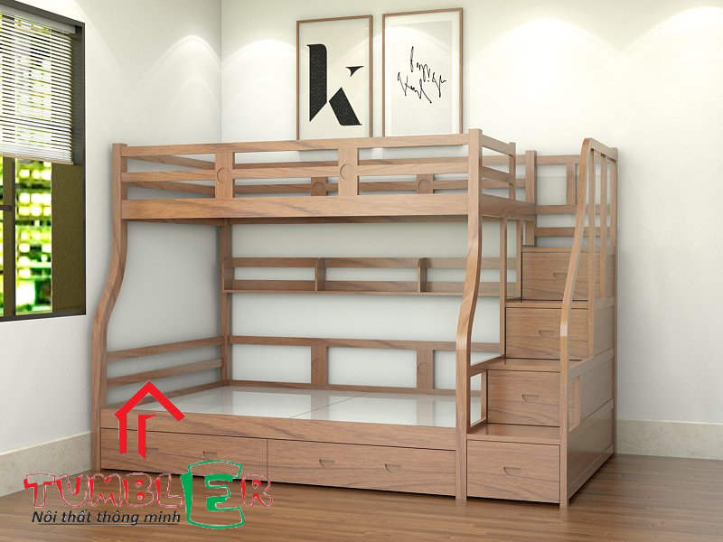 Giường tầng sắt giả gỗ sẽ là sự lựa chọn hoàn hảo cho những ai yêu thích vân gỗ