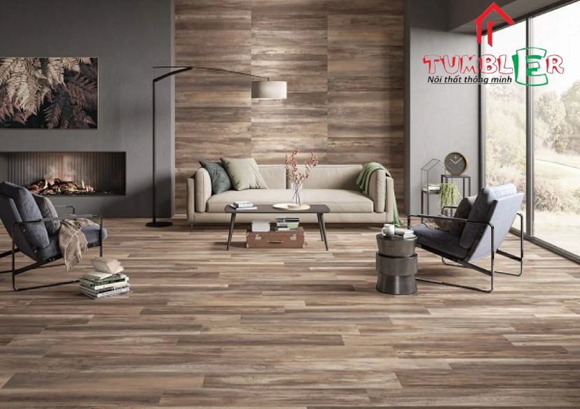 Màu sắc gỗ ốp tường phù hợp với thiết kế căn phòng 