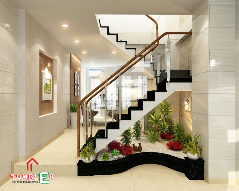 Tuyển tập các mẫu kệ trang trí cầu thang phòng khách đẹp nhất