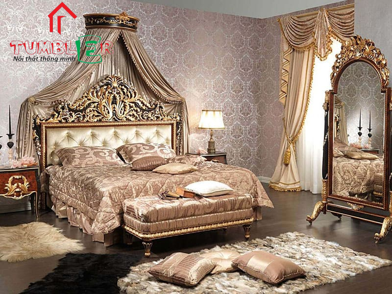 Giường ngủ tân cổ điển mang phong cách quý tộc