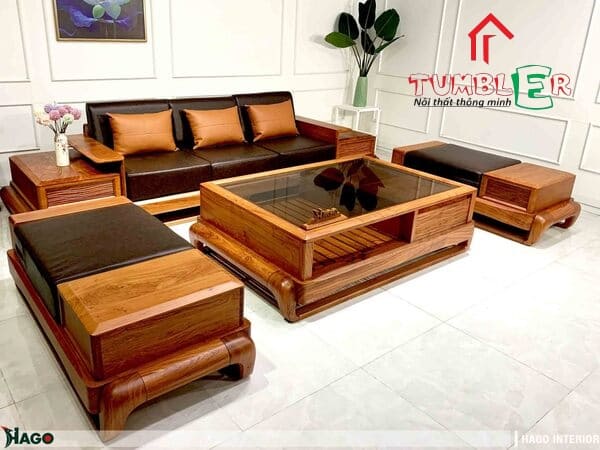 Sofa gỗ được làm từ gỗ hương.