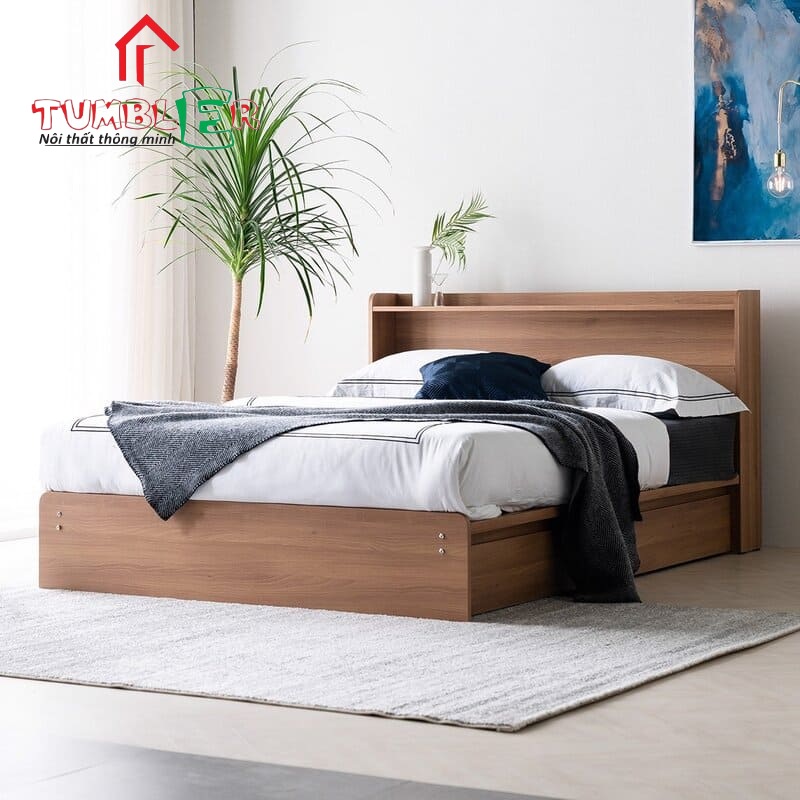 Thiết kế giường ngủ gỗ Sồi Nga vô cùng chắc chắn